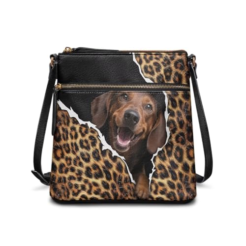 Image of Leather Purses for Women, Leather Hobo Bags for Women Travel Sling Purse Triple Zippered Pockets Shoulder Bag