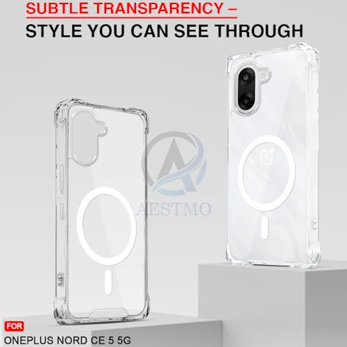 Image of AESTMO Clear Back Cover for OnePlus Nord CE 5 5G | 360 Protection | Transparent Back Cover for OnePlus Nord CE 5 5G (PC + TPU, Compatible with MagSafe Accessories, Transparent Bumper)