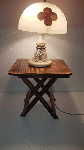 Ereteken ART Wooden Foldable Adjustable Side Table/End Table/Coffee Table/Plant Stand/Outdoor Table/Stool 12Inch. (Brown) (Square Shaped)