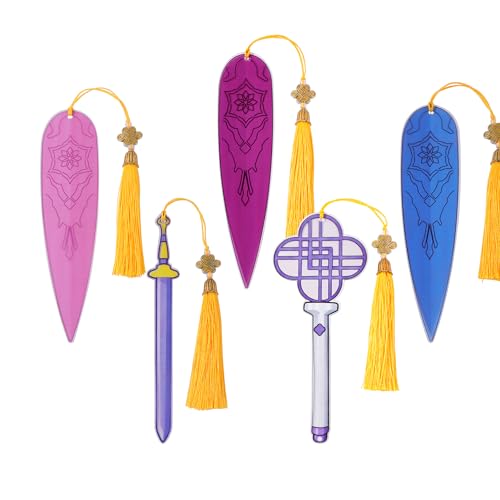 5PCS Supernatural K-Pop Group Bookmark,Demon Hunting Idol Bookmarks,Animated Fans Book Lover Read Accessories Gift (5pc Weapons)