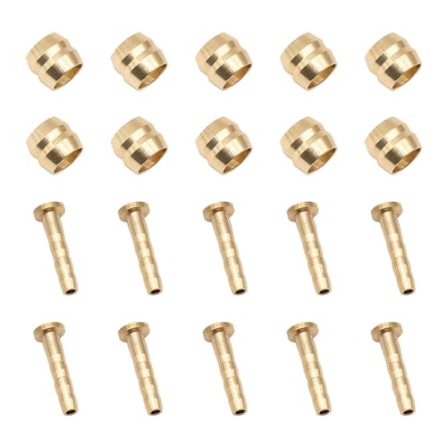 Juxiamal 10 Set Bicycle Olives and Barbs Insert Brass Connecting Insert Hydraulic Disc Brake Hose Olive Connector Component Insert Replacement Compatible with Brake Hose (BH59)