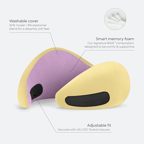 Image of Ostrichpillow Go Neck Pillow, Travel Pillows for Airplanes, Premium Memory Foam Travel Pillow, 360º Ergonomic Design, Asymmetrical Sides, Travel Bag Included, Washable Modal Cover