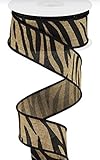 Zebra Ribbon, Tiger Stripe Ribbon, Animal Print Ribbon, Black Ribbon, Tan Ribbon, Farmhouse Ribbon,...
