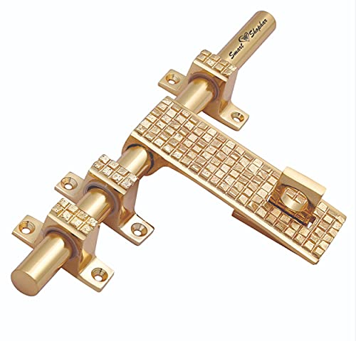 Image of Smart Shophar Parada Aldrop 14 Inches Gold Pack of 1 / Fancy Aldrop for Door Fittings /Single & Double Door Kit /Aldrop Lock Set, Door Latch, Door Accessories