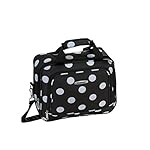 Rockland Polka Softside Upright Luggage Set, Expandable, Lightweight, Black Dot, 4-Piece (14/19/24/28) - Image 2