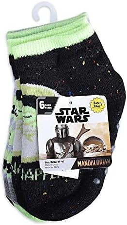 Star Wars The Mandalorian The Child Toddler Boy's Slipper Socks, 6 pairs