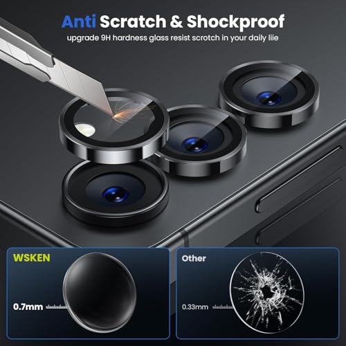 Image of ZARALA Camera Lens Frame Glass Compatible with Samsung Galaxy S26 /S26+Plus Camera Lens Protector - [Keep Original Shooting] Shatterproof 9H Tempered Glass Screen Metal Ring Cover,Anti-Fingerprint,Anti-Scratch,Case Friendly,Titanium Black