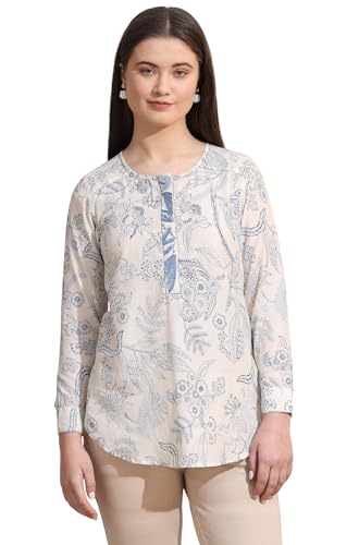 T-shirt imprimé blanc et bleu finitions haut de gamme broderie filée