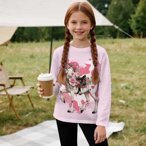 Image of Uourmeti Teens Girls Long Sleeve T Shirts Fall Outfits Boys Active Sportswear Running Tops