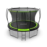 Jumpflex Flex Round Outdoor Backyard Trampoline with Net Safety Enclosure and Ladder, 12ft - Heavy-Duty Jumping Play Equipment for Family