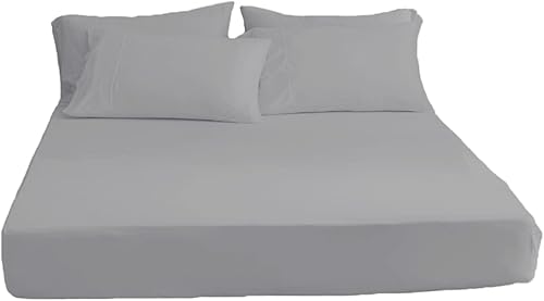 Juego de sábanas de 3 piezas, sábana bajera ajustable de microfibra de 1400 unidades, bolsillo profundo de 15 pulgadas, resistente a las arrugas y a