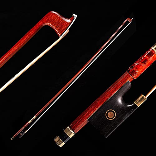 Amzz Advance 4/4 Full Size Violin Bow Pernambuco Violin Bow Real Horse Hair Octagonal Stick (Brazilwood Bow 4/4) #TOP7