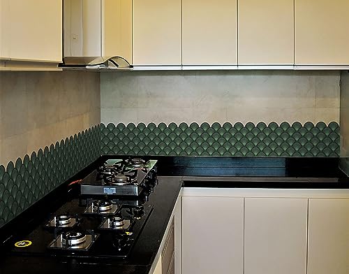 Image of WallDesign Green Matrix Shell - 2ft x 9.75 inch Waterproof Easy Clean Durable Vinyl Decorative Film for Kitchen Counter, Washbasin, Table, Wall, Cupboard