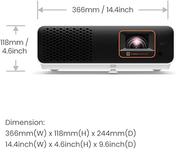 BenQ X500i True 4K UHD HDR 4LED 2200 Lumens Short Throw Console Gaming Projector 4ms Response Time Auto Game Mode Xbox, PS5, Switch Supports eARC and S/PDF | FPS Crosshair | 5Wx2 Speaker