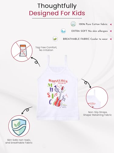 Image of BODYCARE Kids Girl's Regular Fit Vest| 100% Cotton| Skin Friendly | Lightweight | Sleeveless Design | Pack of 6