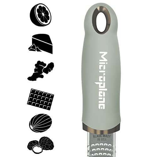 Image of Premium Classic Zester- Sage Green | Lemon Zester tool, Hard Cheese & Vegetable Grater | For Citrus, Parmesan Cheese, Garlic, Ginger, Nutmeg | Fine Stainless Steel Blade, Made in USA