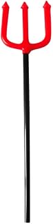 Dzrige Plastic Pitchfork Toys Red Pitchfork Black Rods Devil Pitchfork Halloween Cosplay Costume Accessories Weapon Pitchfork Props, 43 Inch