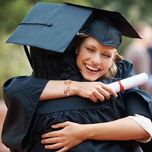 Inspirational Graduation Gifts Compass Bracelet, Rose Gold Compass Bangle Charm Bracelet Inspirational She Believed She Could So She Did Initial A Bracelet Friendship Gifts Graduation Gifts For Her #TOP2
