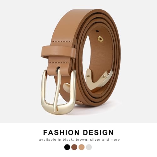 HOTWILL Women Fashion Belts for Jeans Dress Punk Studded Faux Leather Ladies Belt with Gold Buckle4