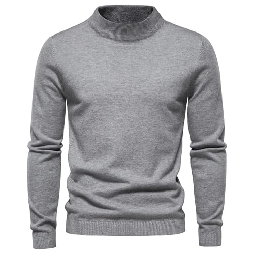 Maiyifu-GJ 2 Pack Men's Mock Turtleneck Sweater Casual Long Sleeve Pullover Sweater Stretch Slim Fit Knitted Thermal Tops3