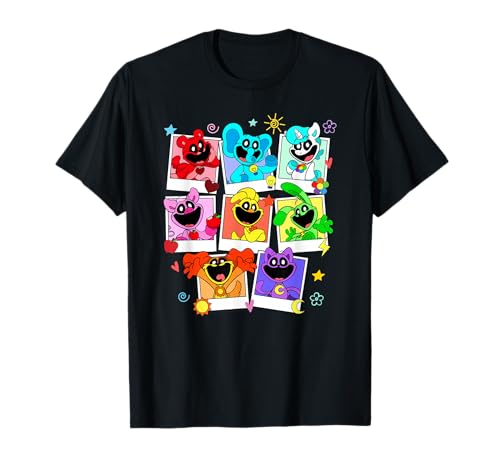 Poppy Playtime Colorful Polaroid Smiling Critters Group Shot T-Shirt