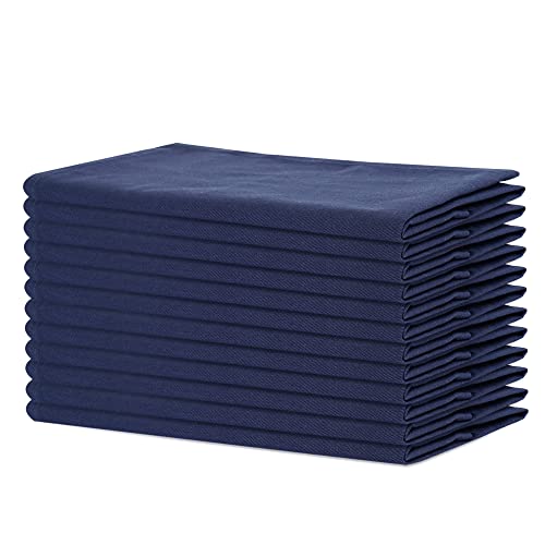 Sweet Needle - Packung mit 12 - 100% Baumwolle Übergroße Servietten 50 cm x 50 cm (20 Zoll x 20 Zoll), Marine - Schweres Gewebe für den täglichen Gebrauch mit Gehrung Ecken beenden Cover