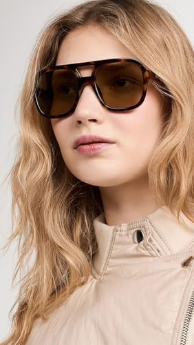 SORVINO Retro Square Aviator Sunglasses for Women Men, Vintage Trendy Plastic Frame Double Bridge Shades3