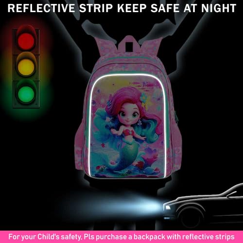 Image of CCJPX 3PCS Mermaid Backpack for Girls, 16 inchKids Preschool Bookbag with Lunch Box, Cute Water Resistant Elementary School Bag for Teen Kindergarten Toddler