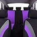 CAR PASS Line Rider Sporty Cloth Universal Fit Car Seat Cover -100% Breathable with 5mm Composite Sponge Inside,Airbag Compatible,3zipper Bench(Full Set, Black and Purple)