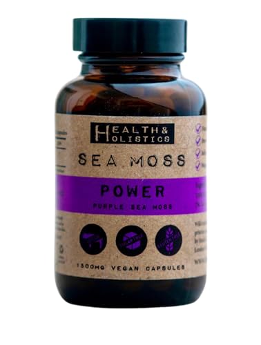 Purple Sea Moss Capsules (St. Lucia - 60 caps) Organic | Wild Crafted | Non GMO | 92 Minerals - Containing Essential Vitamins and Minerals