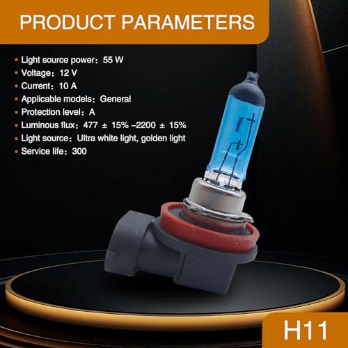 Flygun 2 PCS H11 Automotive Halogen Bulb, DC12V 55W High-power 360° Ultra-white Light Condenser Cooling Fog Lamp, Integrated Design Modification Accessories, Suitable for Most Car Models (White) - Thumbnail 2