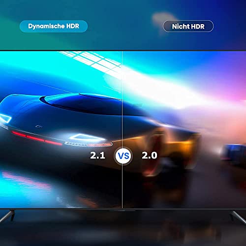 HDMI 2.1 Kabel 8K 2meter, 2.1 Snowkids 48Gbps 8K@60HZ & 4K@ 120HZ/144HZ RTX 3080 DSC For PS5 Konsole DTS: X, HDCP 2.2 & 2.3, eARC, Dynamisches HDR, kompatibler für Xbox Serie X/PS5/4/3 - Image 3