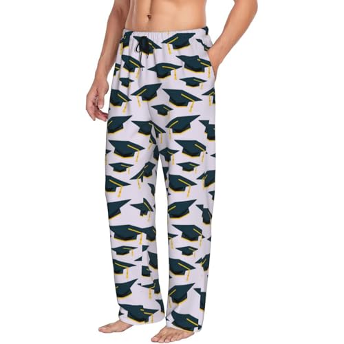 Graduation Hats Mens Pj Pants,Soft Men Lounge Pants,Mens Pajama Pants Bottoms,Sleep Pants For Men