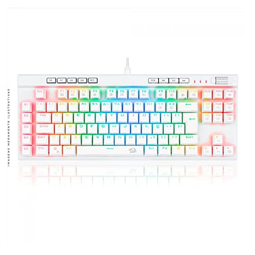 Redragon TECLADO OPTICO GAMER MAGIC-WAND PRO RGB BRANCO SWITCH VERMELHO ABNT2