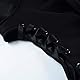 PANOZON Damen Hoodie Bauchfrei Pullover mit Katzenohren Hollow Out Gothic Sweatshirt Schwarz M