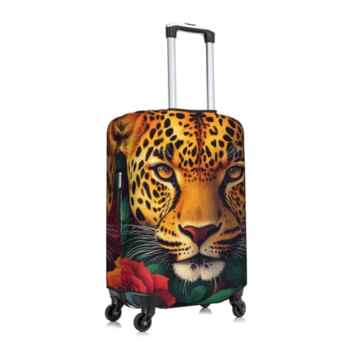 Leopard Tropical Jungle Animal Luggage Cover Elastic Washable Protector Anti-Scratch Travel Suitcase Covers With Concealed Zipper For 18-32 Inch Luggage Small3
