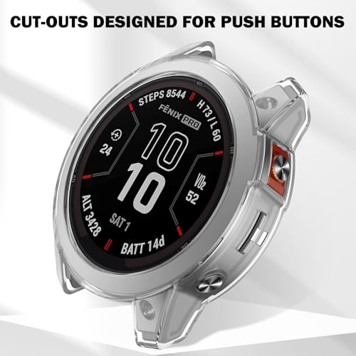 ISABAKE Etui kompatybilne z Garmin Fenix 7 / Fenix 7 Solar, etui ochronne miękkie TPU Bumper Shell do smartwatcha Fenix 7