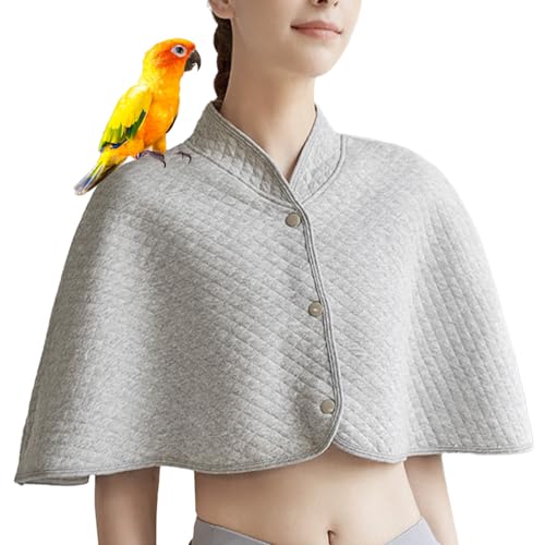 QBLEEV Parrot Anti-Scratch Shoulder Protector, Bird Diaper Poop Cover Pad for Parakeets Cockatiels Conures, Cotton Shawl Cape for Birds to Stand on Shoulders, Pet Arm Guard for Lovebirds Finches Macaw