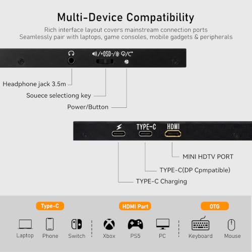 Image of 13.3 Inch 4K Portable Monitor, 3840x2160 UHD External Laptop Screen, 100% Adobe RGB, 400 Nits Brightness, USB-C HDMI Travel Monitor for PC, Mac, Phone, Switch, PS5, Xbox, with Smart Cover