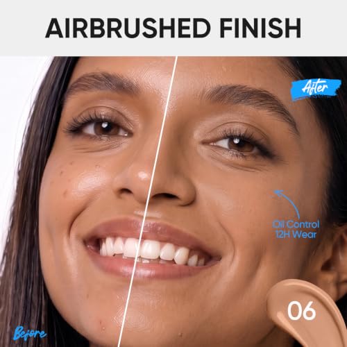 Image of SKINTIFIC Velvet Matte Cushion Foundation Blue #06 Honey | Full coverage matte finish, one-swipe flawless, oil control, long-lasting pore-blurring pressed powder for oily skin.