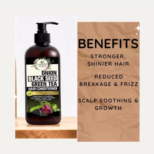 Image of Luxura Sciences Onion Conditioner 300 ml SLS Sulfate Free Organic - Best Hair Conditioner for Damaged, Dry, Curly or Frizzy Hair-Thickening for Fine /Thin Hair, Safe for Color and Keratin Treated Hair
