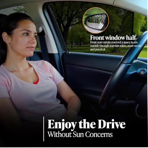 Image of Autofact Car Sunshades for Mahindra Thar Roxx, UV Protection, Useful Car Accessories, Custom fit Sun Shades for Side Windows, Set of 8