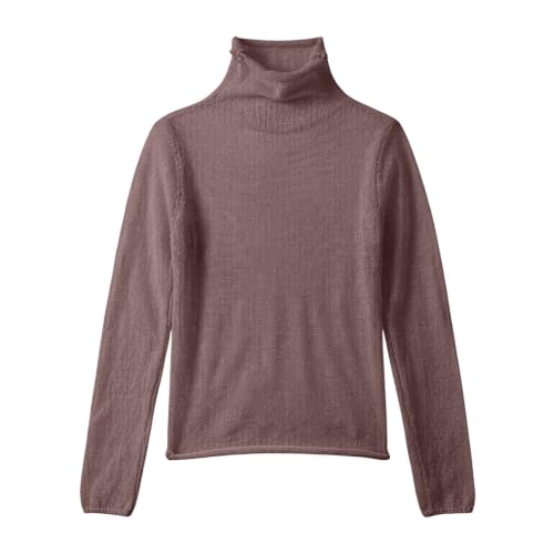 JiXiang Womens Turtleneck Sweater See Through Dressy Work Mesh Sheer Pullover Tops Lightweight Knitted Going Out Layer Blouse - image 5