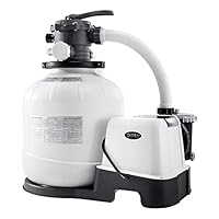 Intex 26680 – Sandfilterpumpe Krystal Clear mit Salzwassersystem, Wasserfluss 10000 L/h, Systemfluss 8000 L/h, für Pools bis maximal 56800 L, Kunststoff, Weiß
