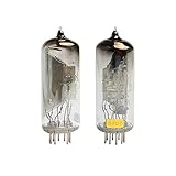 Acxico 2pcs Beijing 6E2 Electron Tube Magic Eye Tube Fluorescence Tuning Indicator Tube