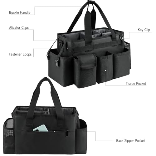 Cleaning-CaddyCleaning-Bag-for-HousekeepersCleaning-Supplies-Organizer-with-HandleBlack