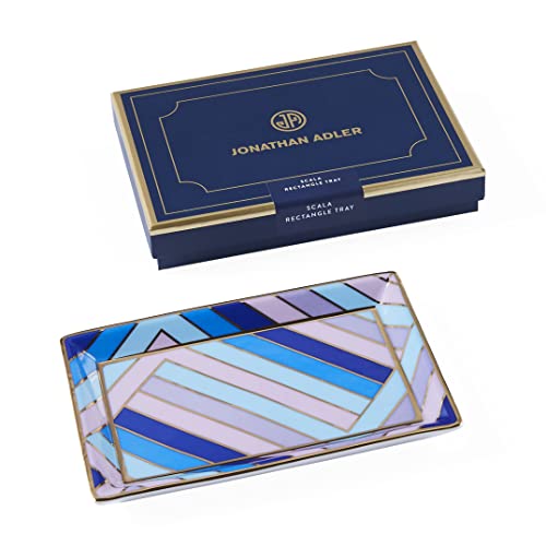 Jonathan Adler Scala Rectangle Tray, Blue/Lavender #TOP2
