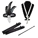 Produktbild Czemo 1920s Jahre Flapper Accessoires Set Great Gatsby Kostüm Accessoires für Damen Zigarettenhalter Stirnband Halskette Handschuhe