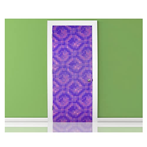Ukonic Minecraft Purple Nether Portal Gateway Fabric Door Cling | Wall Decorations, Playroom Accessories, Kids Room Essentials Home Decor | Video Game Gifts and Collectibles | 34 x 82 Inches