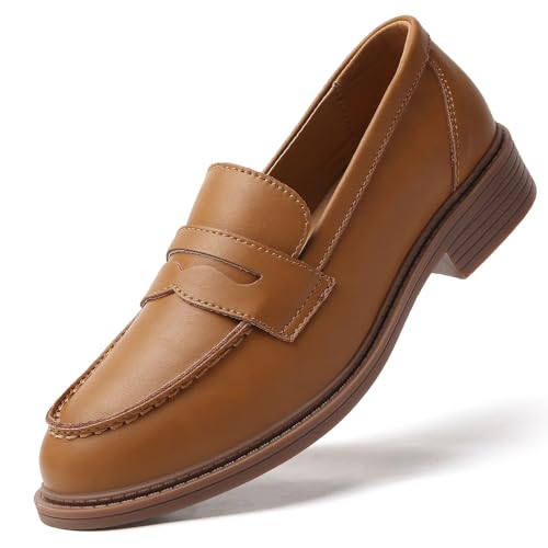Image of Penny Loafers for Women Non Slip Work Shoes for Women's Loafers & Slip-Ons Ladies Business Casual Shoes Driving Flats